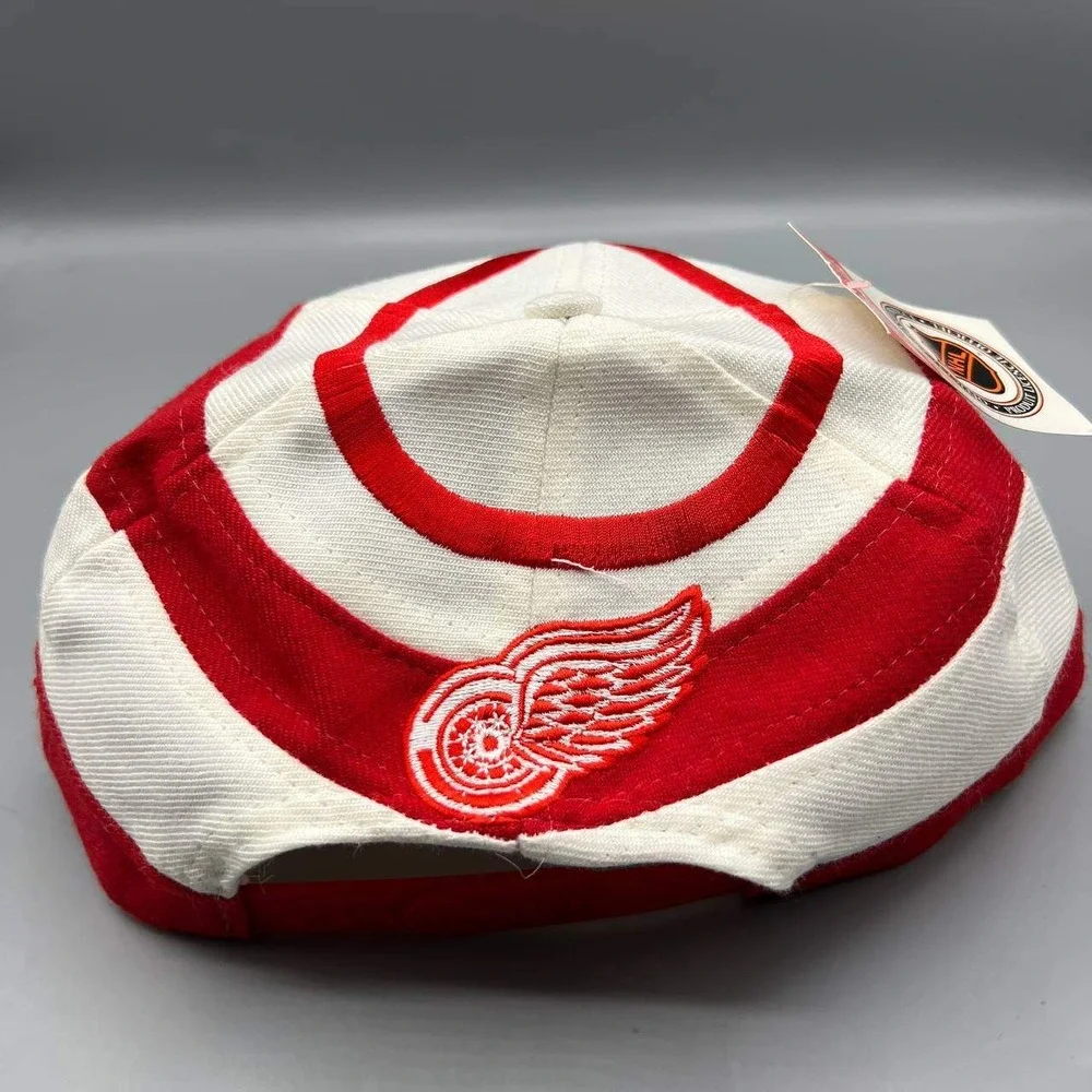 Vintage Detroit Red Wings Hat Men White Twins Enterprise NHL Snap‎ Back Cap New